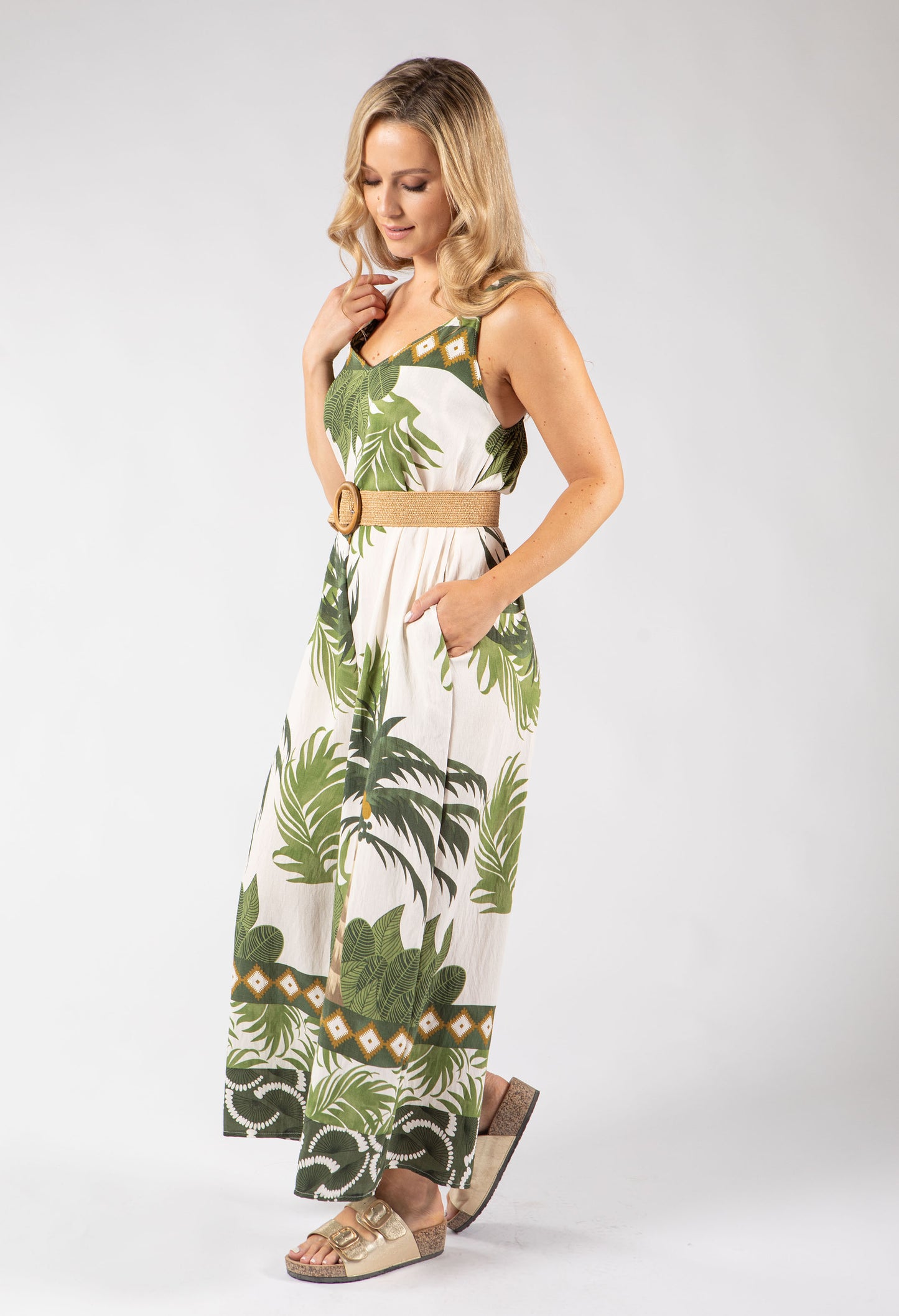 Palm Print Jumpsuit