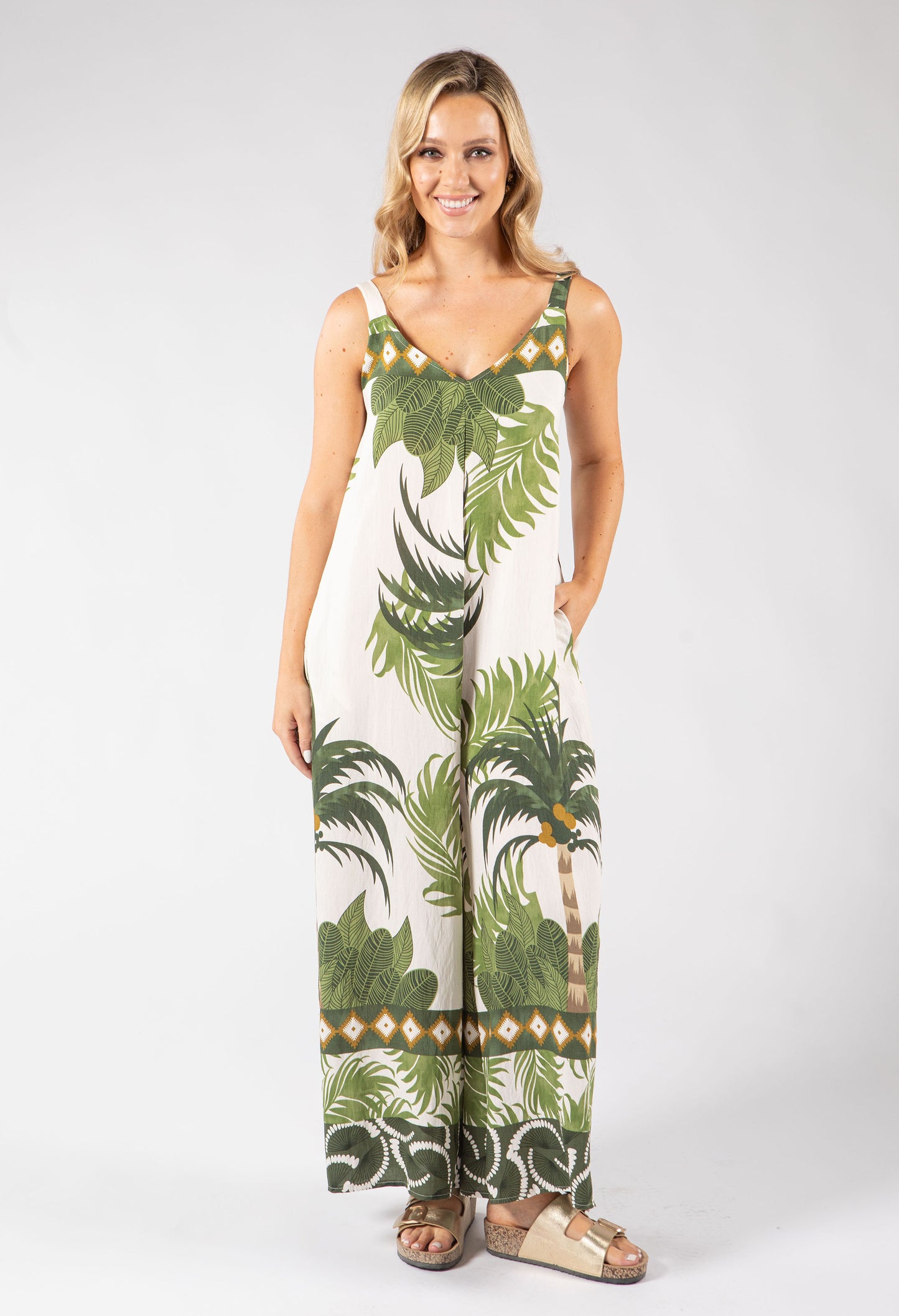 Palm Print Jumpsuit