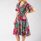 Button Front Abstract Dress
