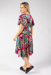 Button Front Abstract Dress