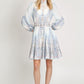 Floral Arch Belted Short Dress