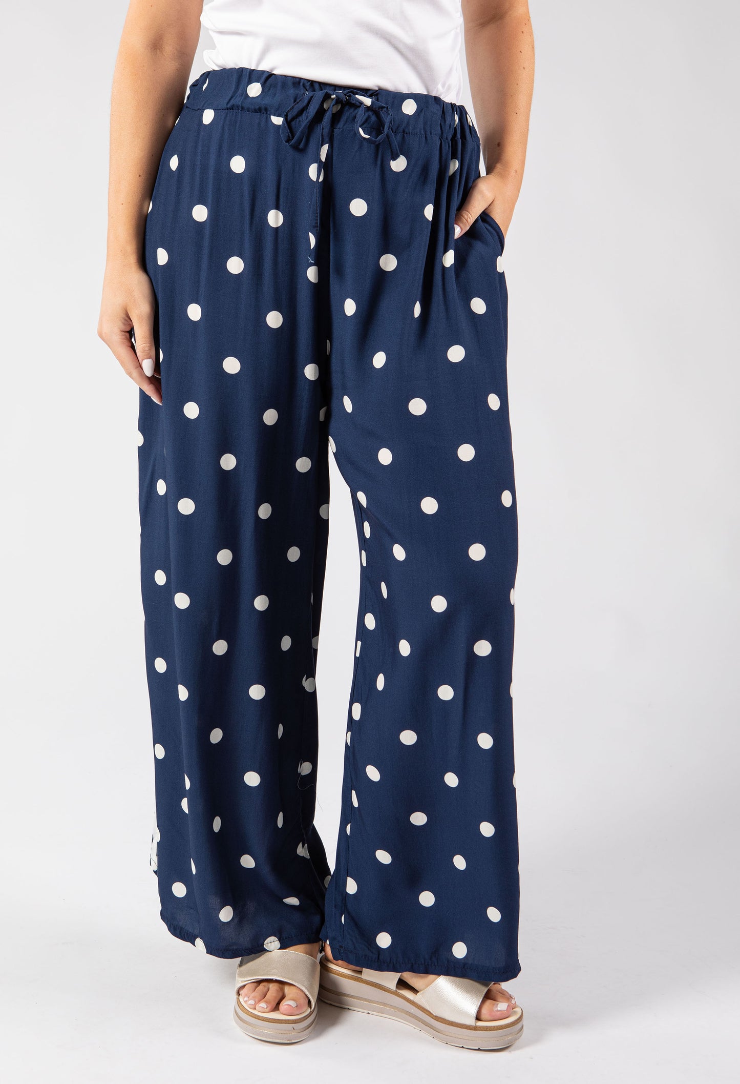 Polka Dot Wide Leg Trousers