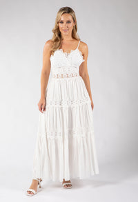 Floral Lace Wrap Maxi Dress