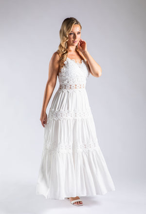 Floral Lace Wrap Maxi Dress