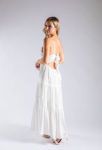 Floral Lace Wrap Maxi Dress