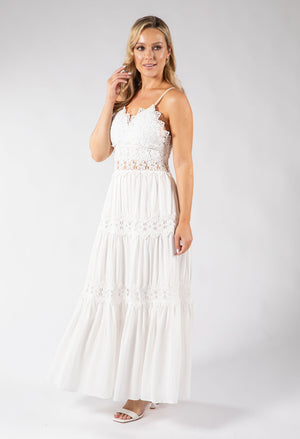 Floral Lace Wrap Maxi Dress