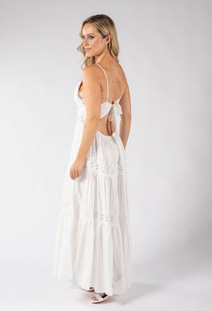 Floral Lace Wrap Maxi Dress