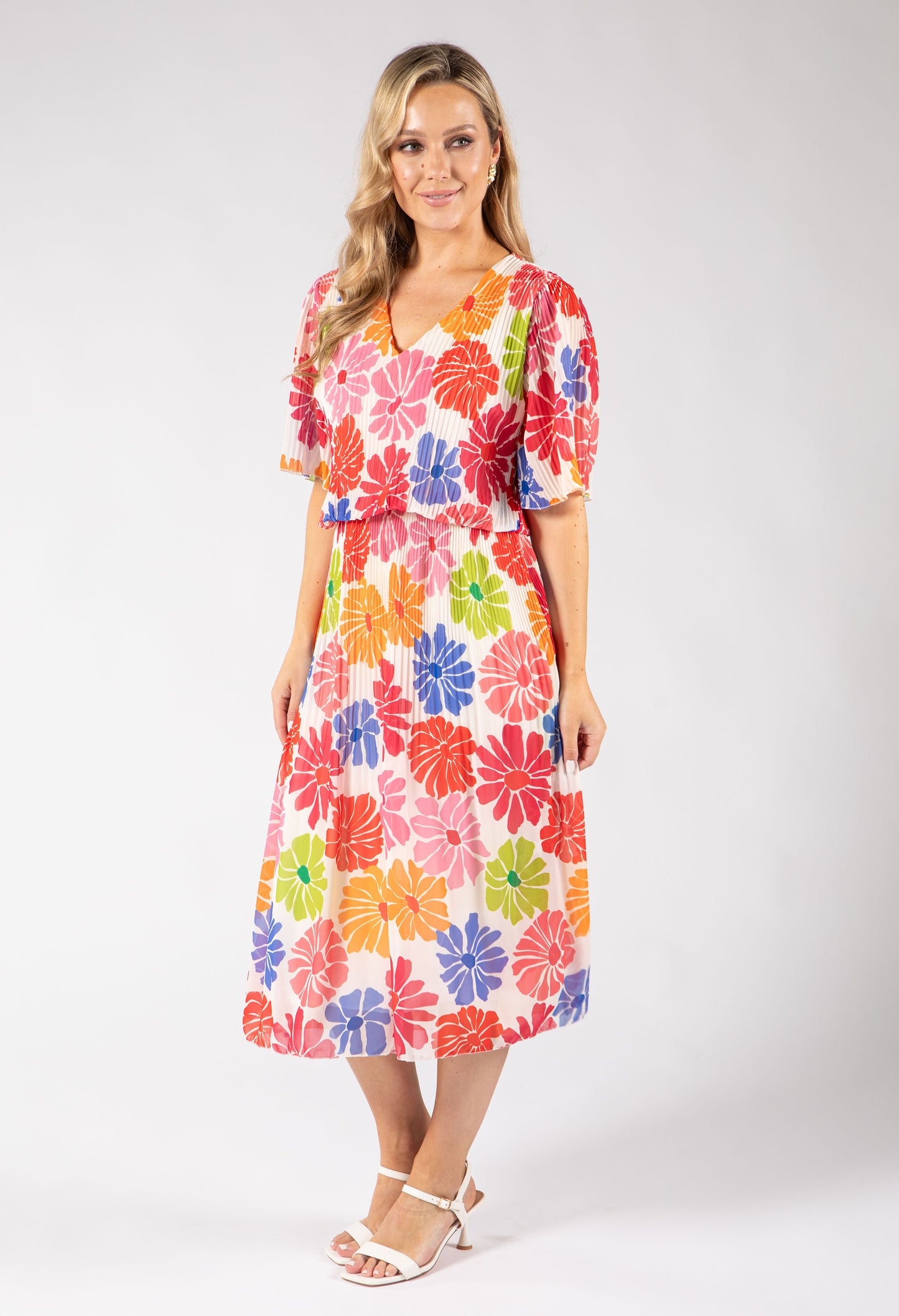 Daisy Plisse Pleated Pop Over Dress