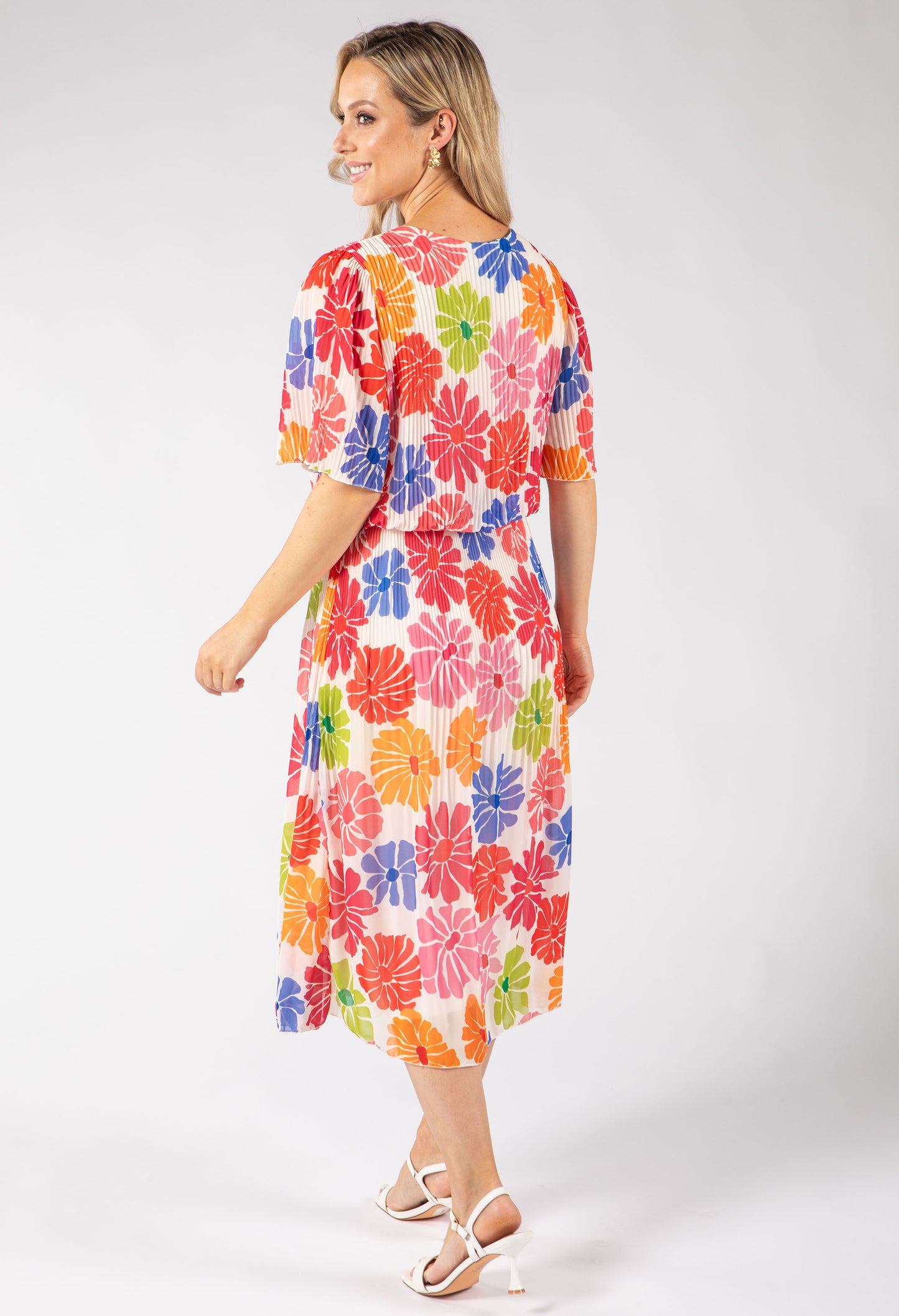 Daisy Plisse Pleated Pop Over Dress