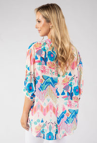 Abstract Tropical Print Blouse
