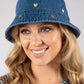 Heart Embroidered Bucket Hat