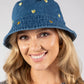 Heart Embroidered Bucket Hat