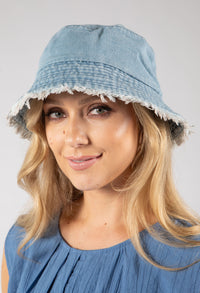 Frayed Denim Hat