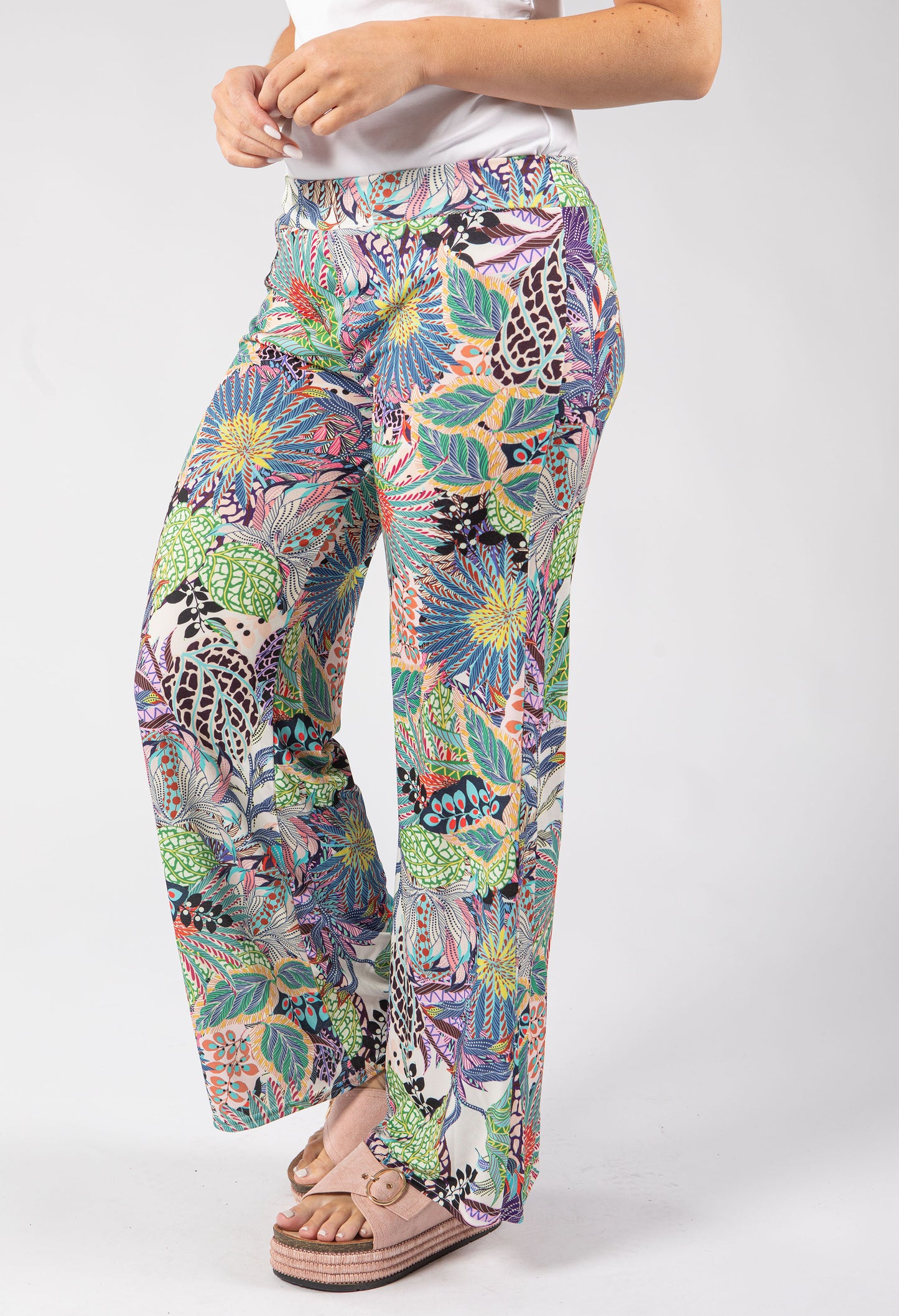 Adele Palm Printed Trousers