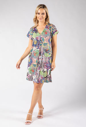 Isa Palm Tropical Dress