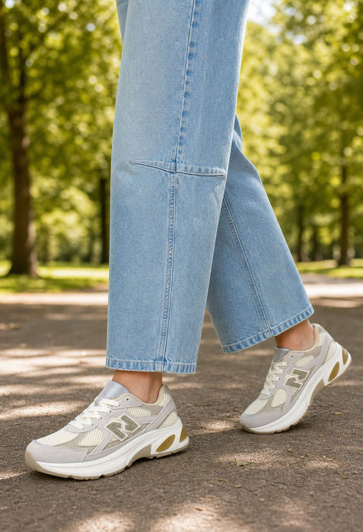 beige trainers