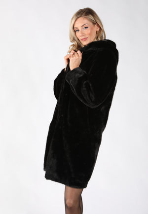 Faux Fur Hooded Coat
