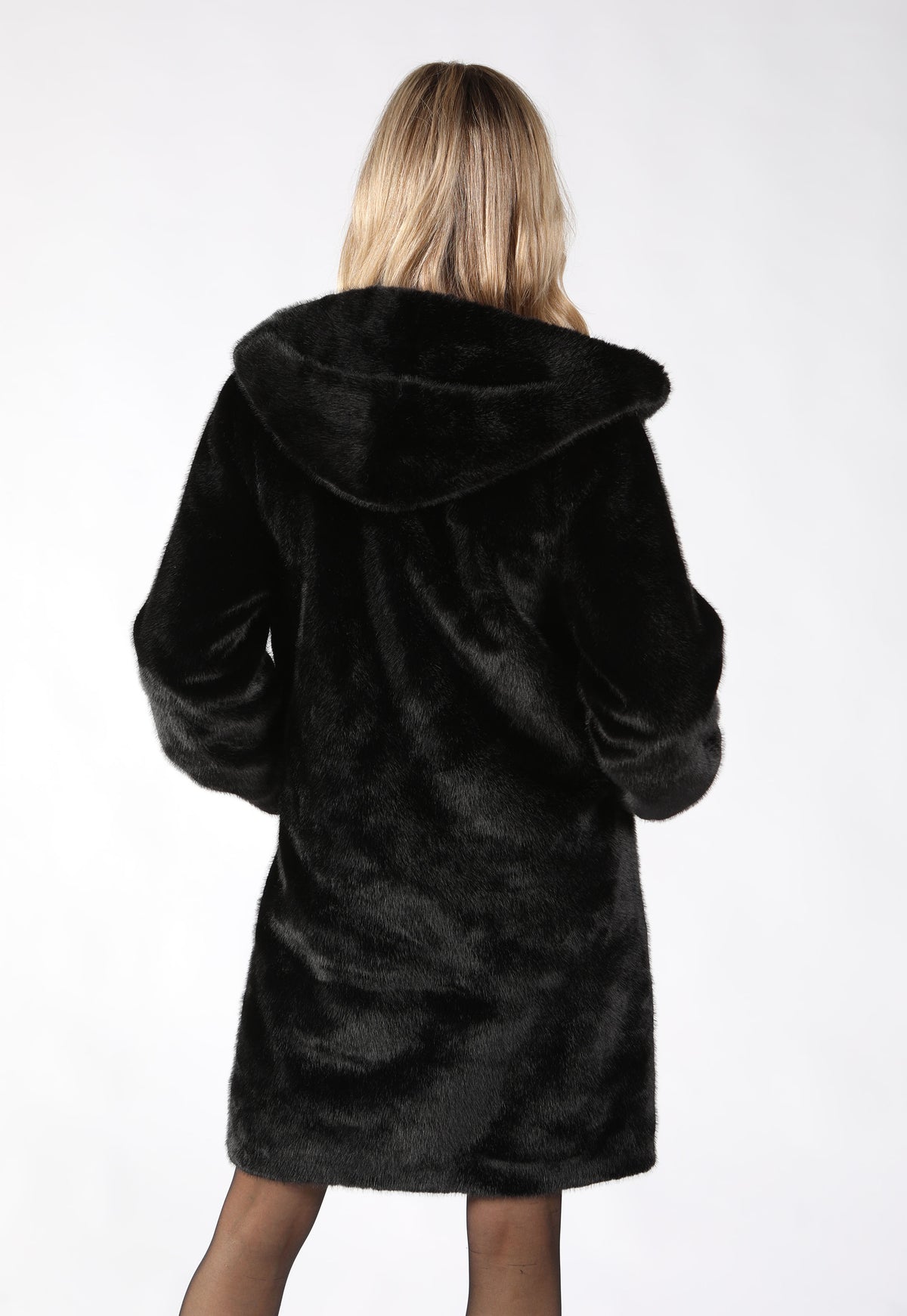 Faux Fur Hooded Coat