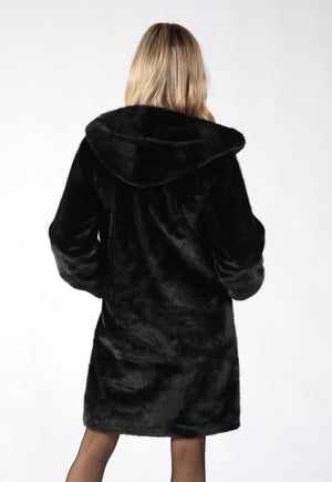 Faux Fur Hooded Coat