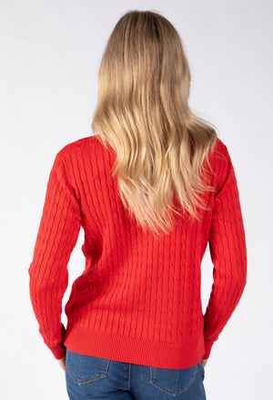 Cable Knit Zip-Up Cardigan