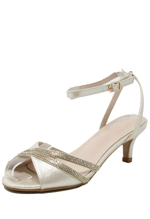 Diamante Cross Strap Heel