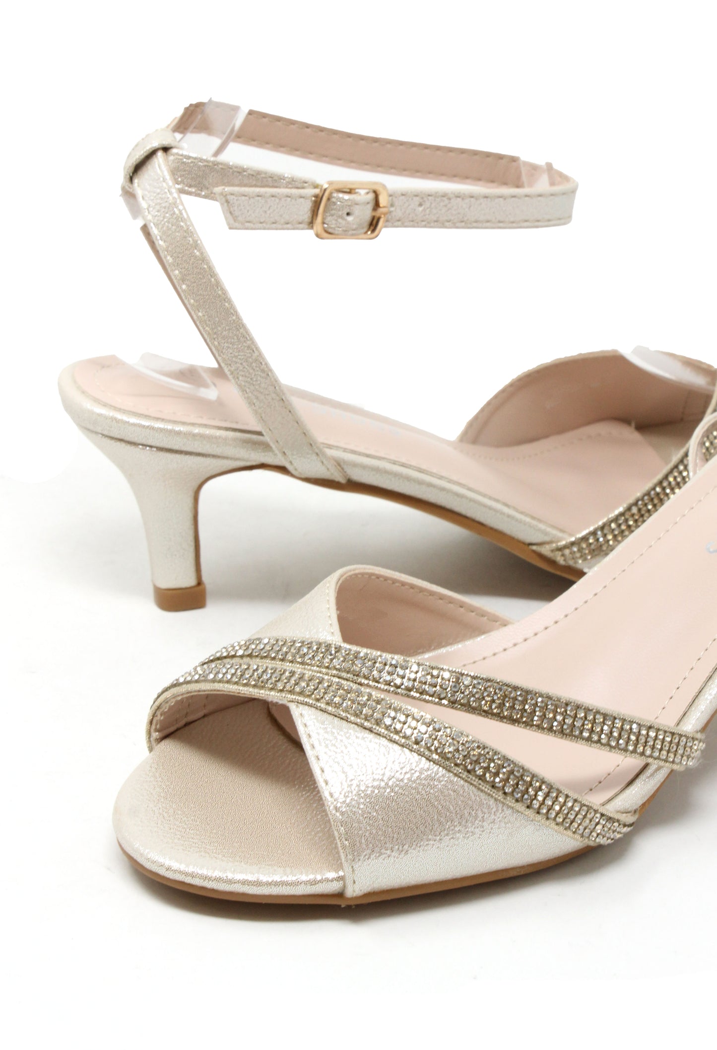 Diamante Cross Strap Heel
