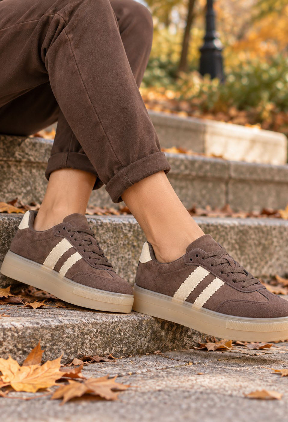 Platform Sole Striped Trainer