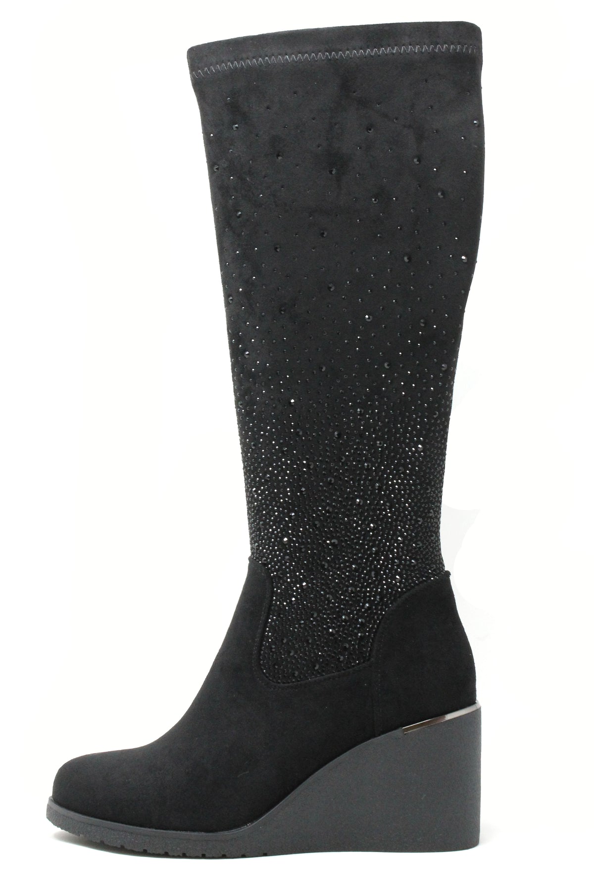 Sparkle Knee High Wedge Boot