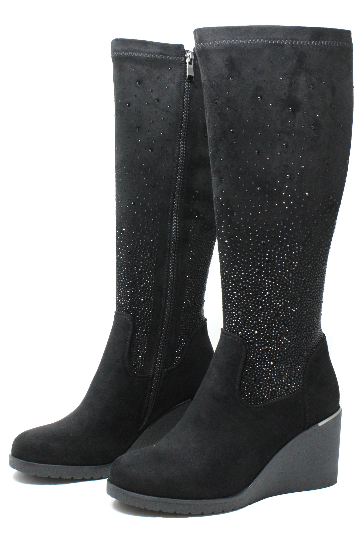 Sparkle Knee High Wedge Boot