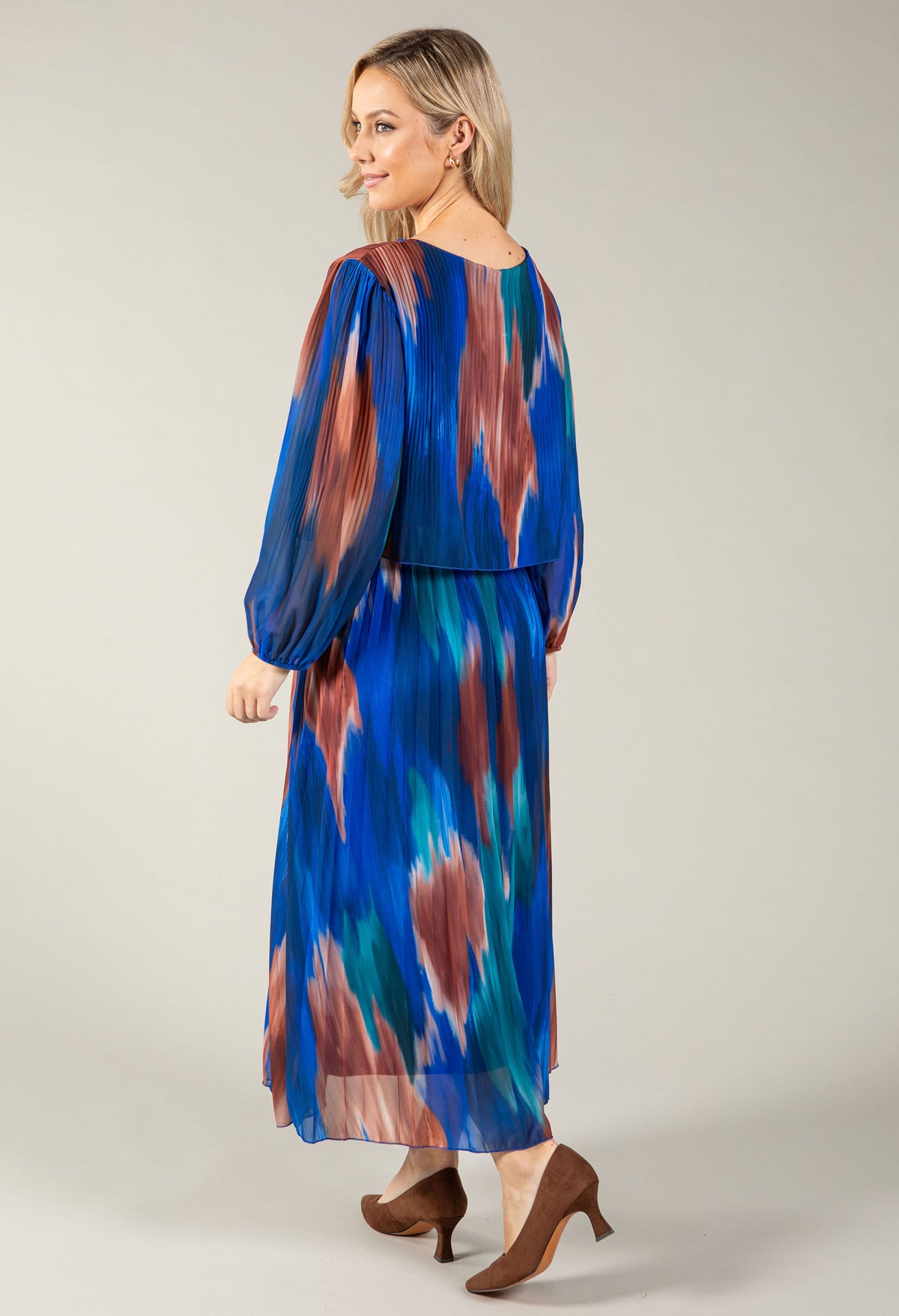 Riva Plisse Pleated Pop Over Dress