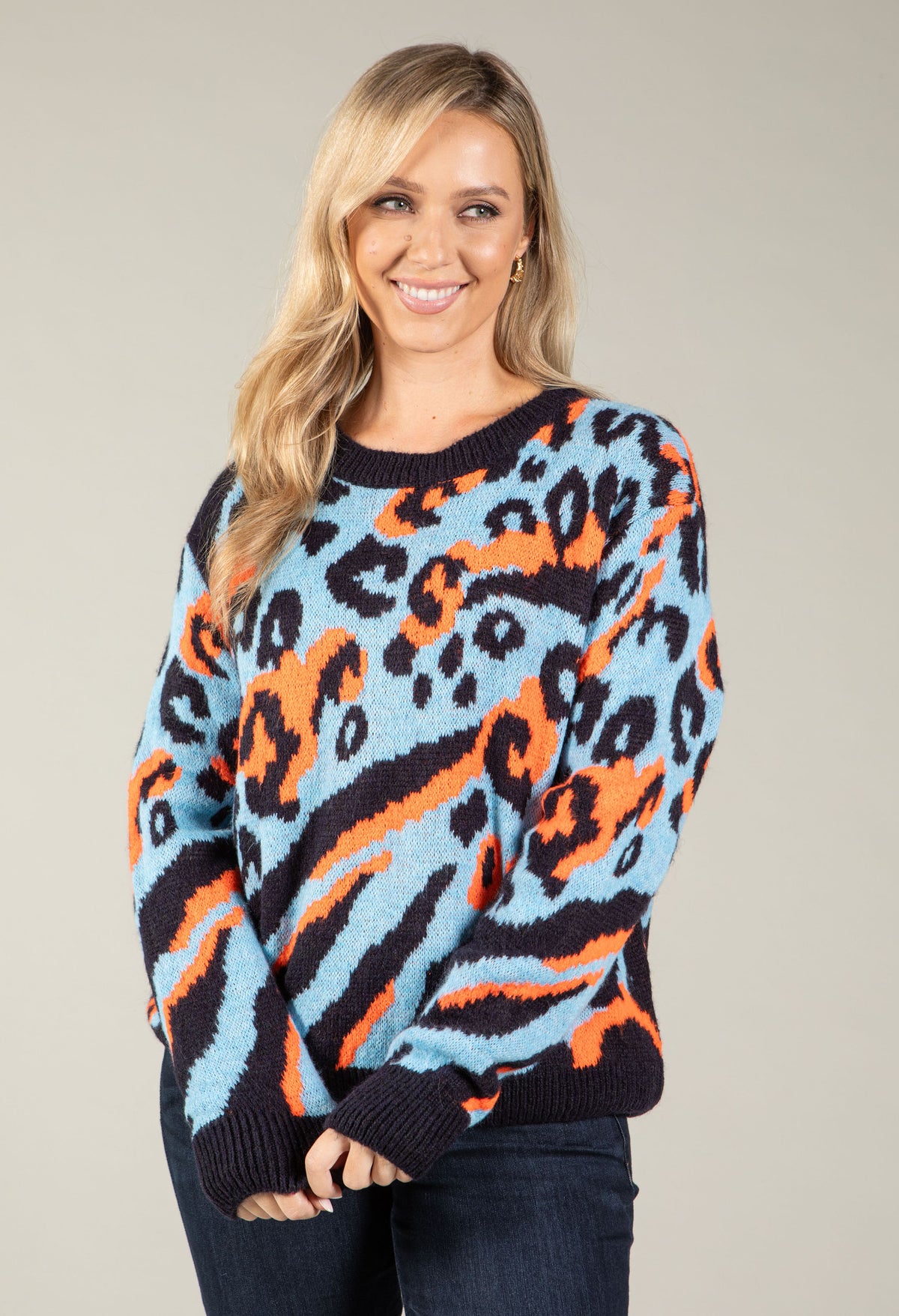 Leopard Print Knit Jumper