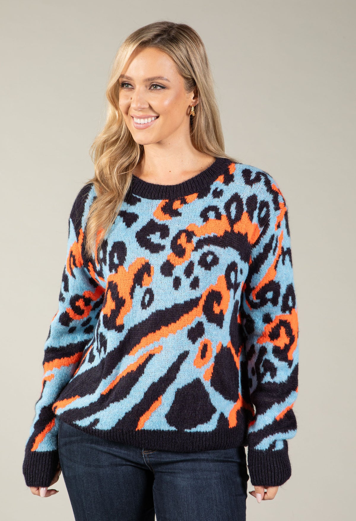 Leopard Print Knit Jumper