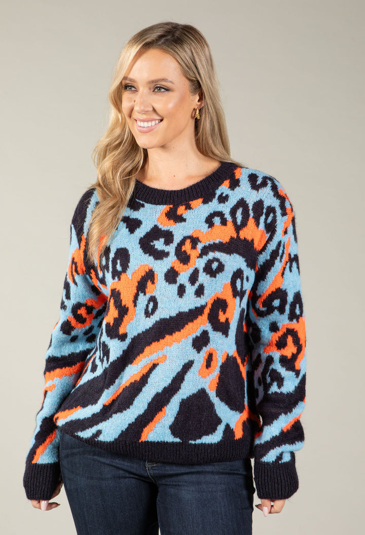 Leopard Print Knit Jumper