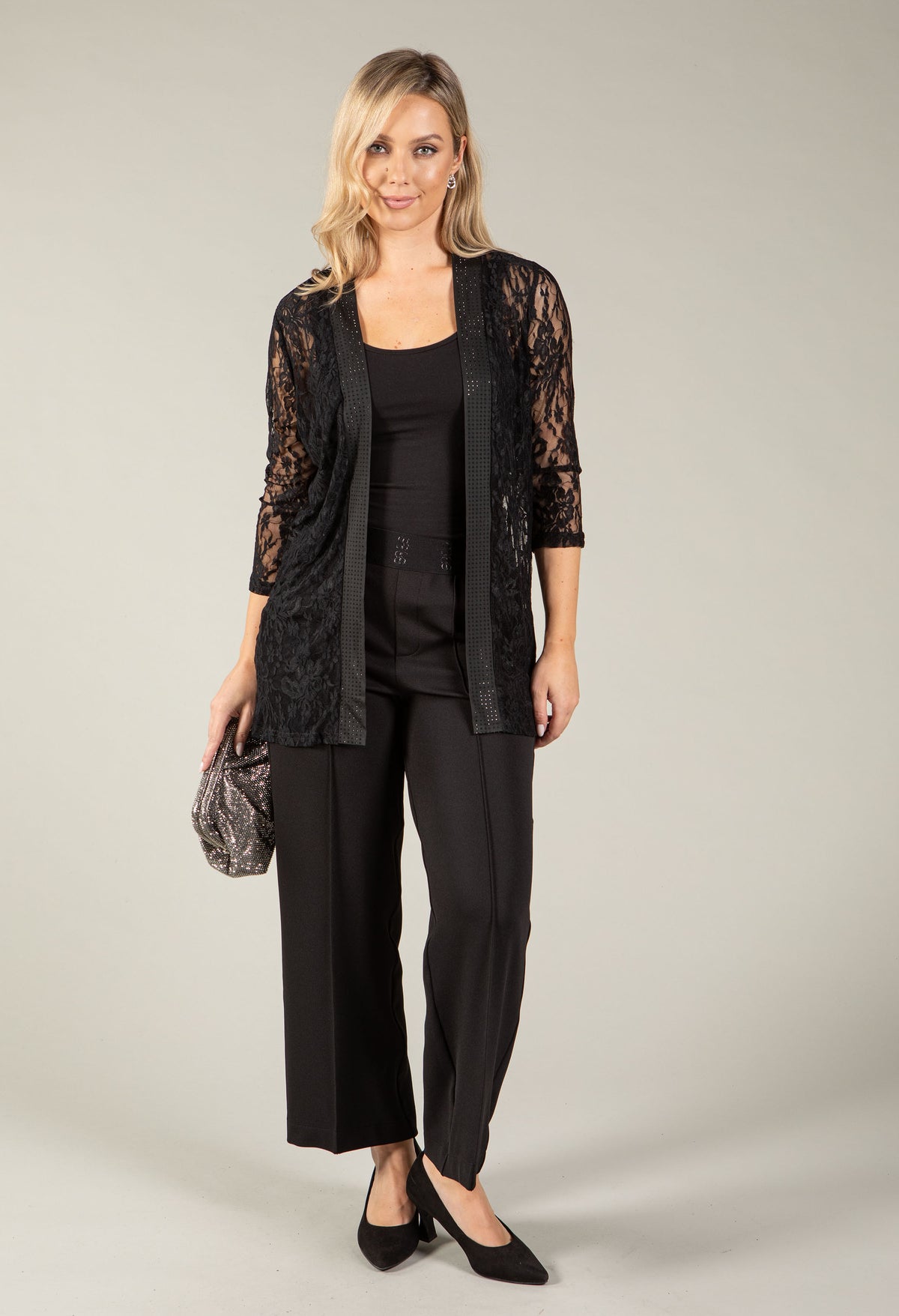 Lace & Diamante Trim Cardigan