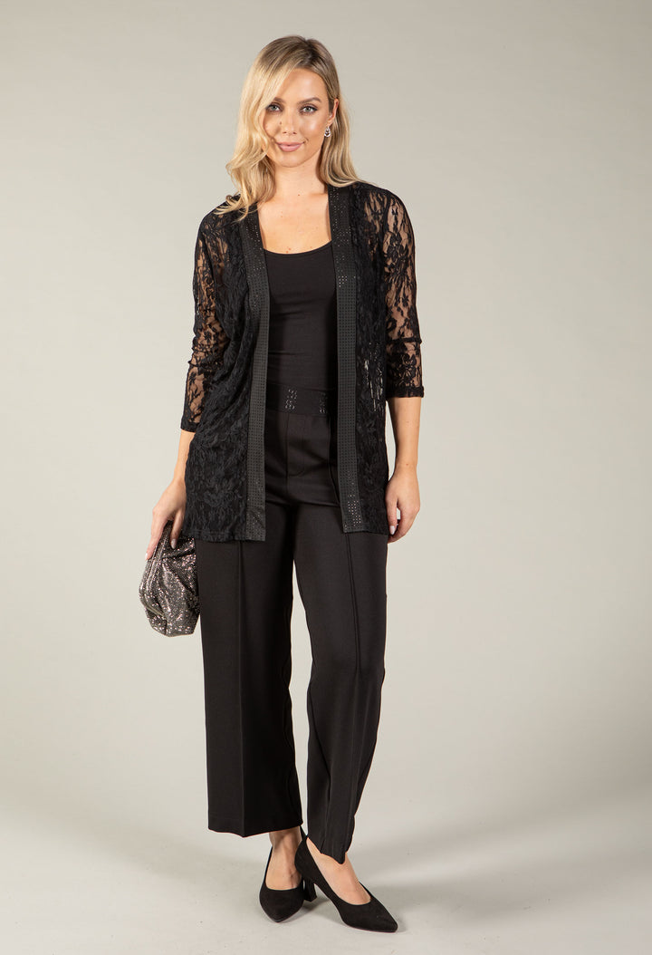 Lace & Diamante Trim Cardigan – Pamela Scott
