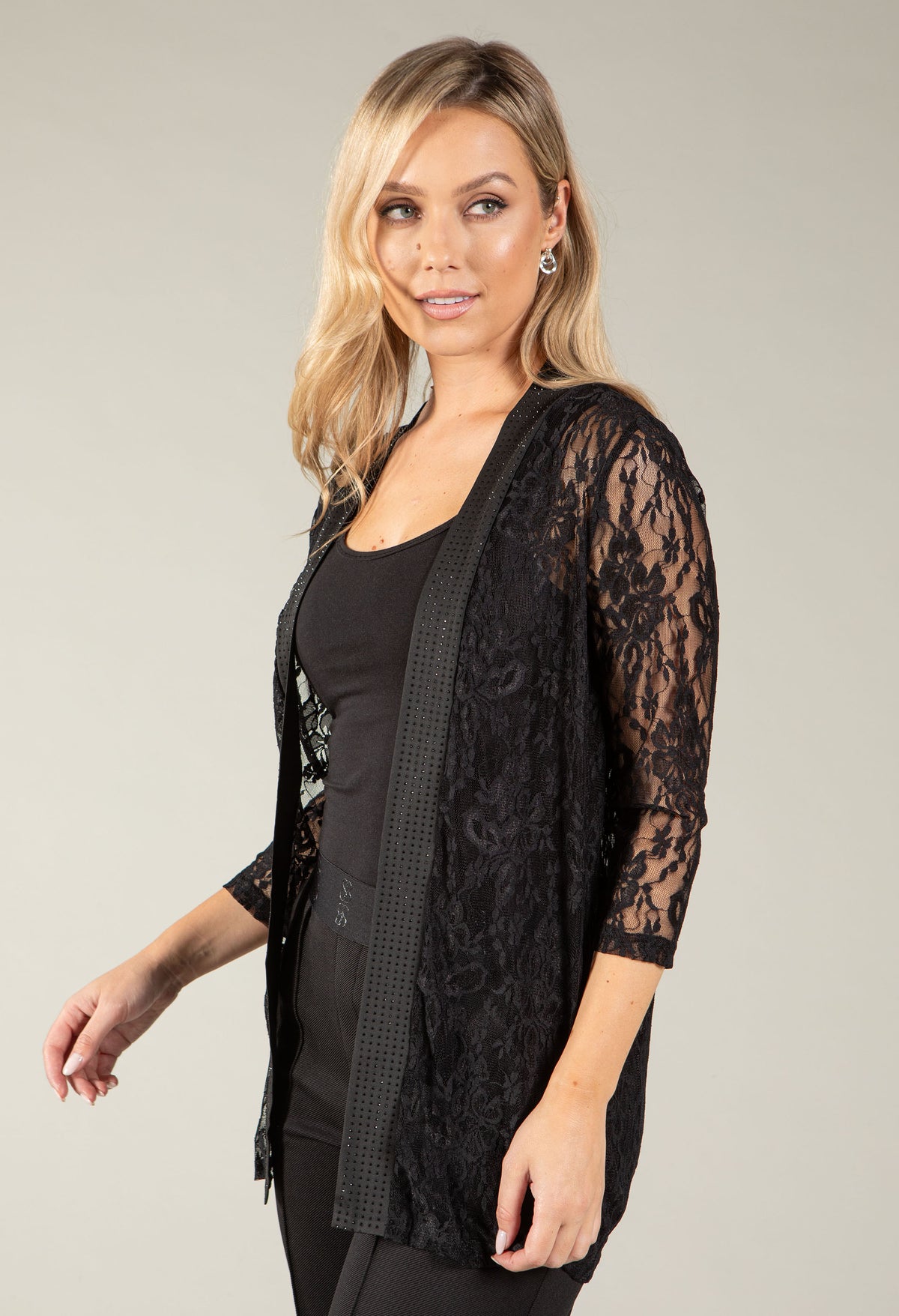 Lace & Diamante Trim Cardigan