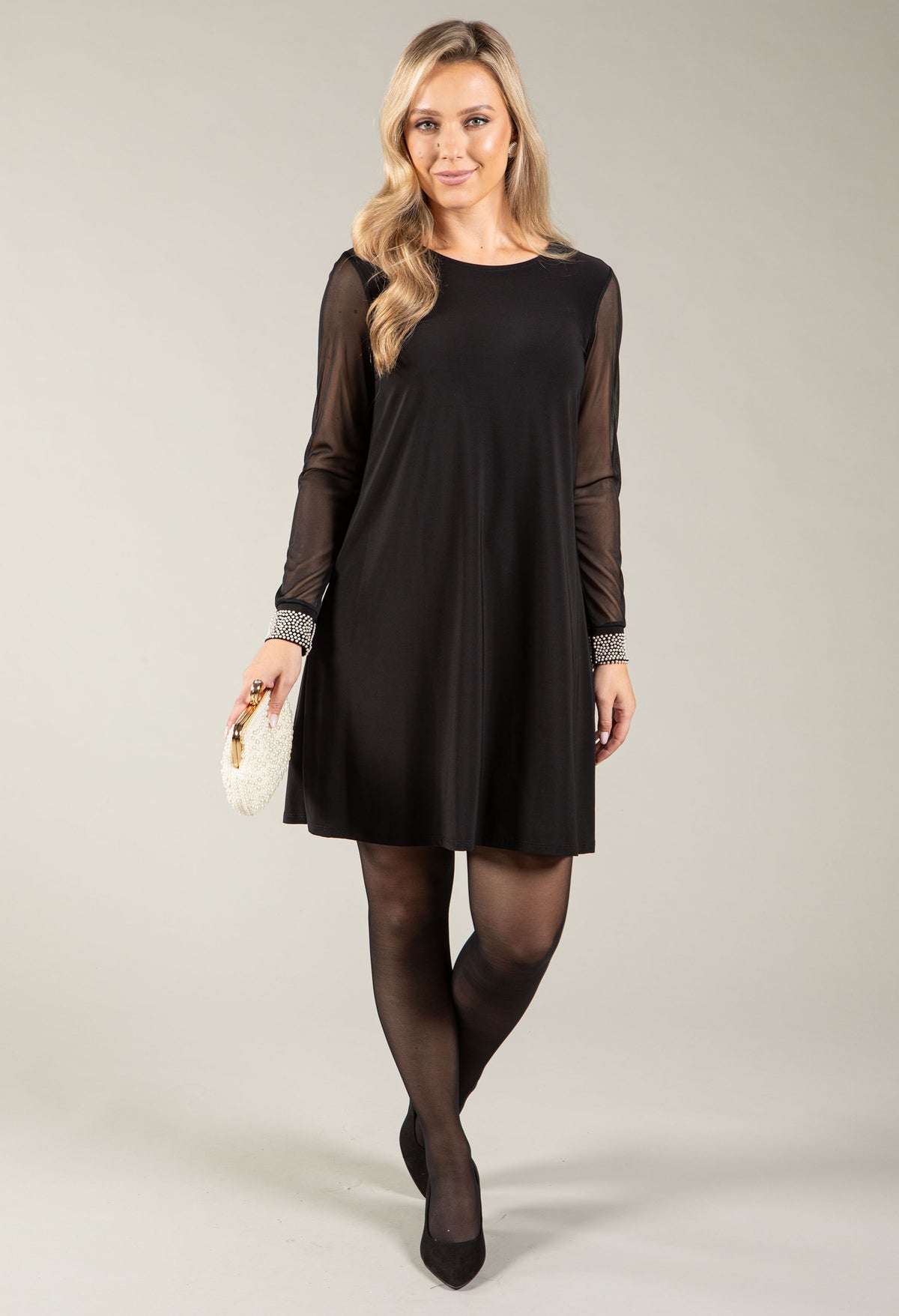 Pearl Sleeve Shift Dress