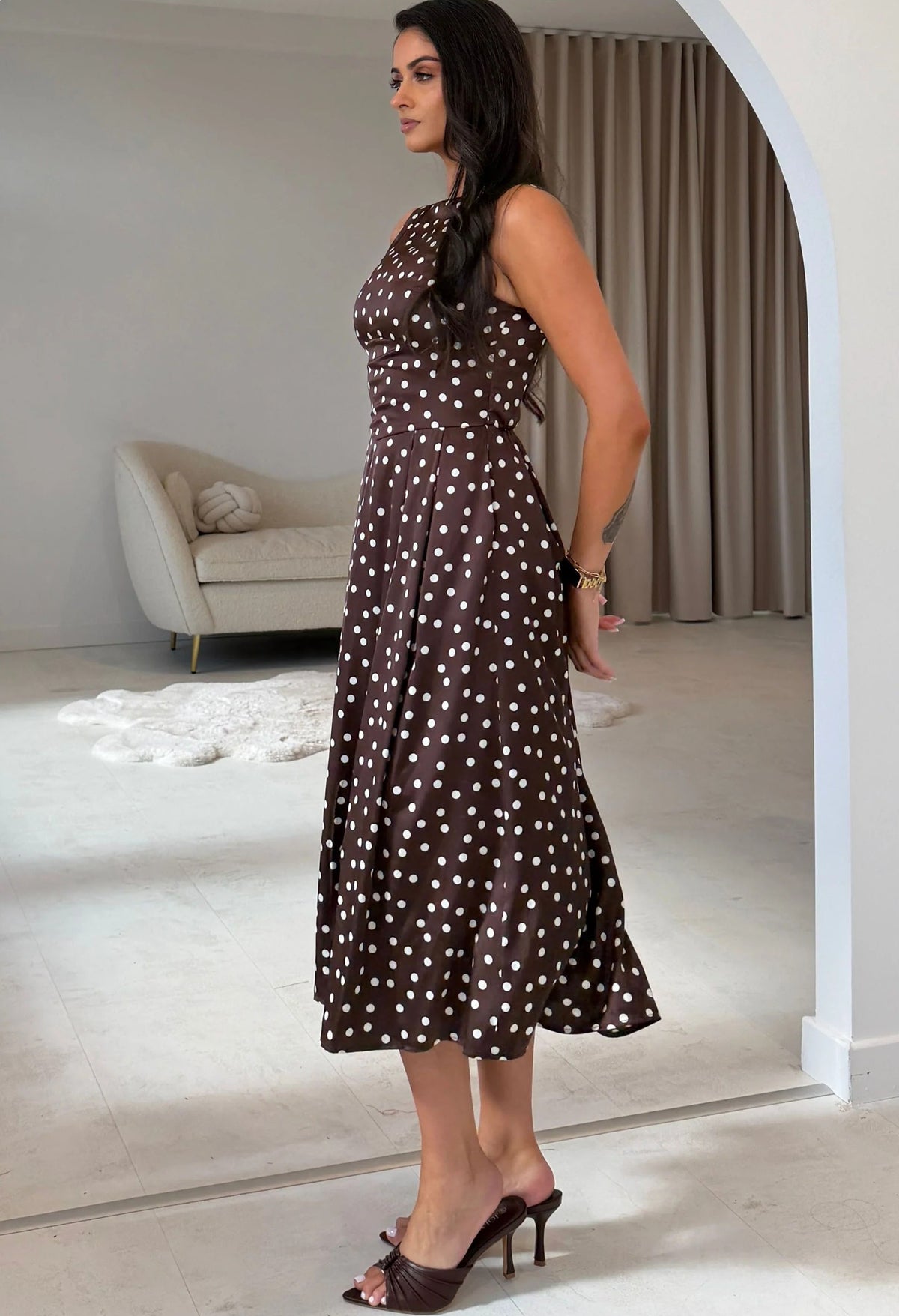 Mirelle Polka Print Midi Dress
