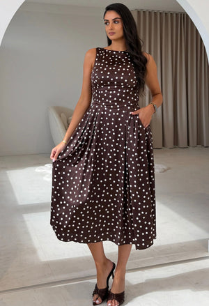 Mirelle Polka Print Midi Dress