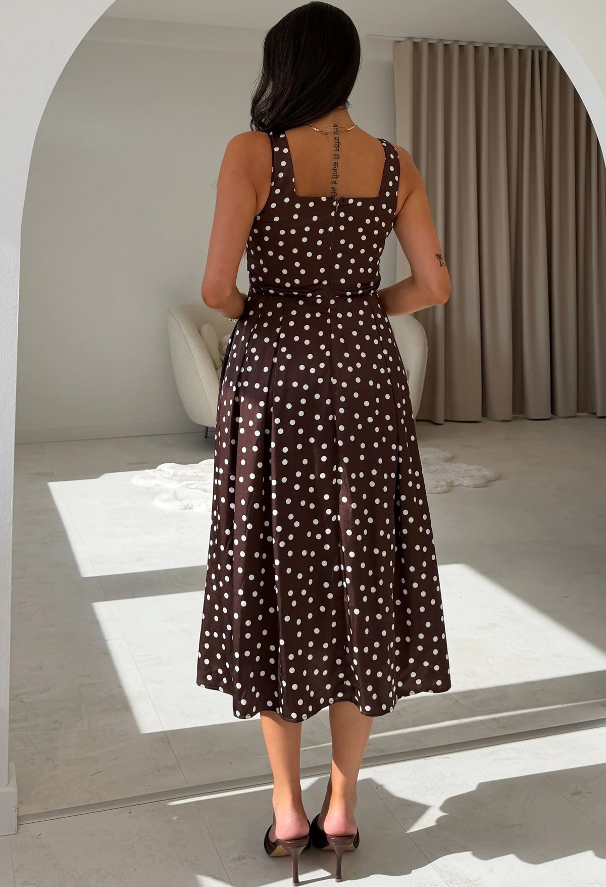 Mirelle Polka Print Midi Dress
