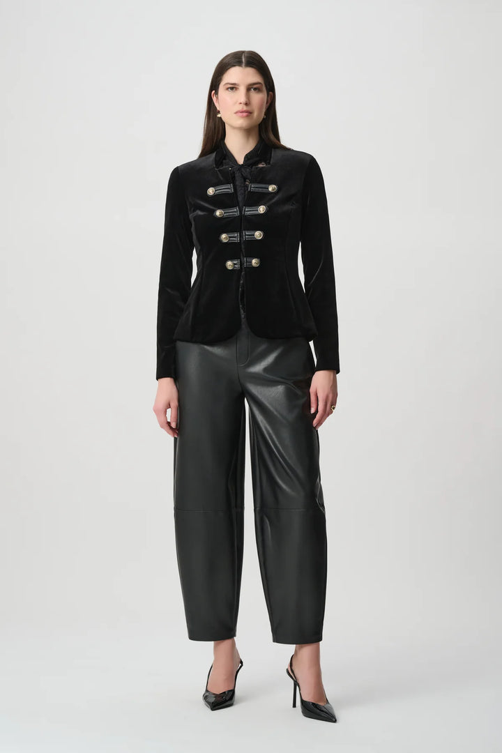 Leatherette Barrel Leg Pants