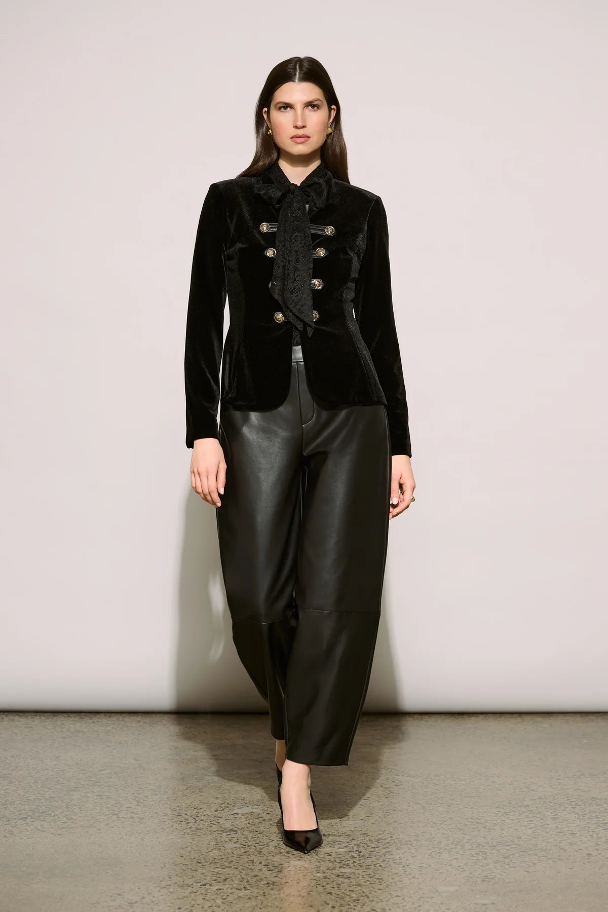 Leatherette Barrel Leg Pants