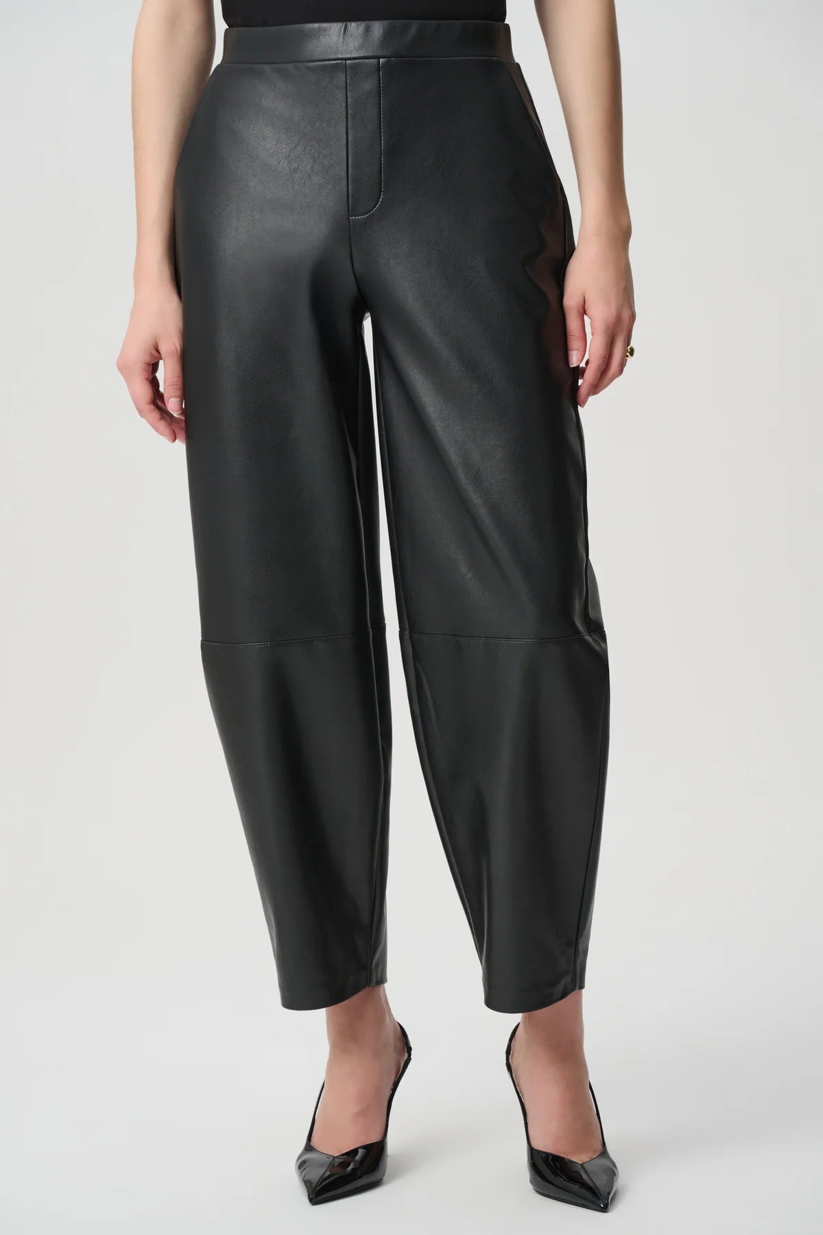 leatherette barrel pants