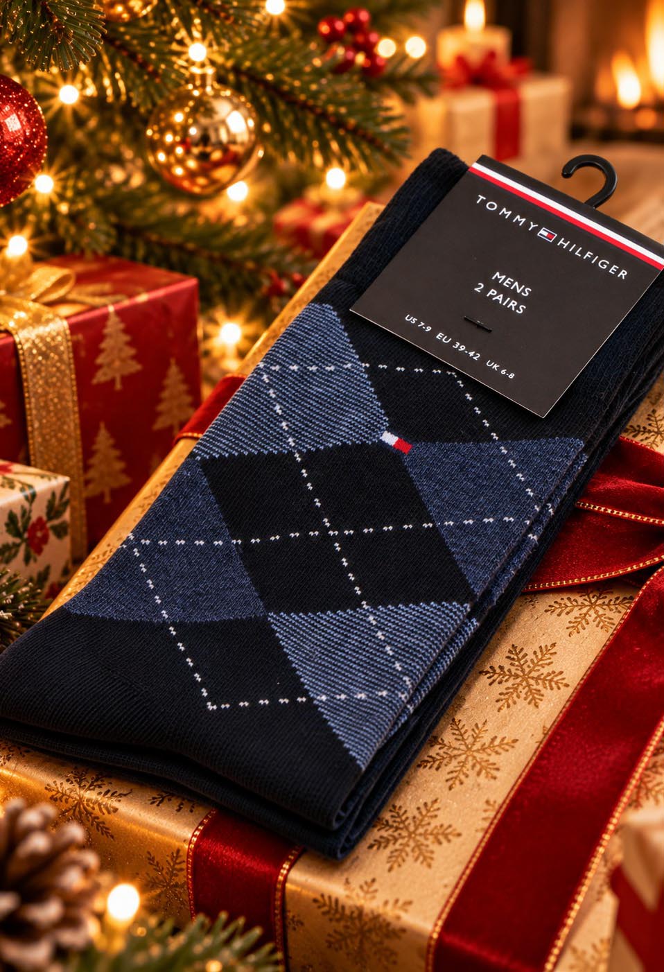 Check 2 Pair Men's Socks
