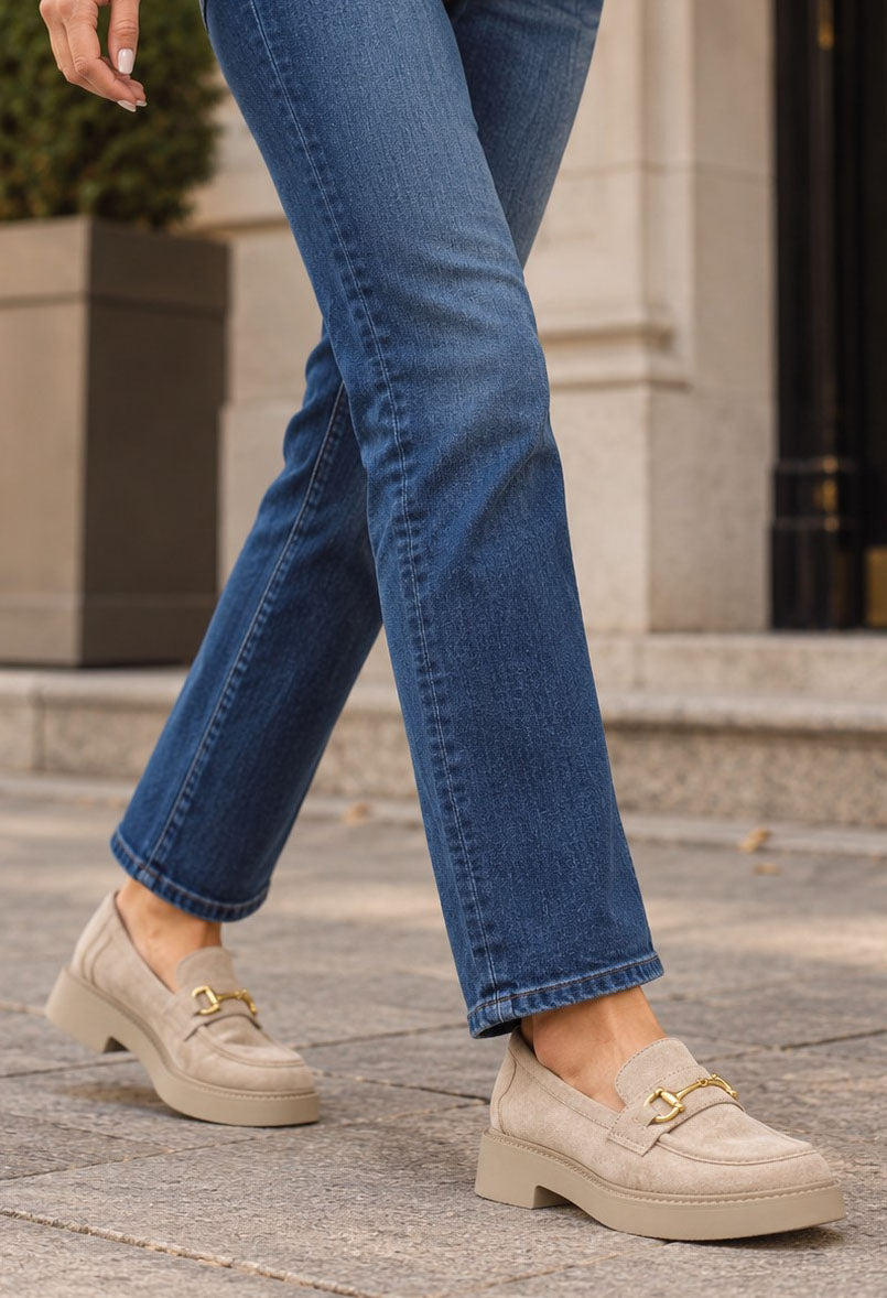 beige loafer