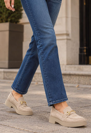 beige loafer