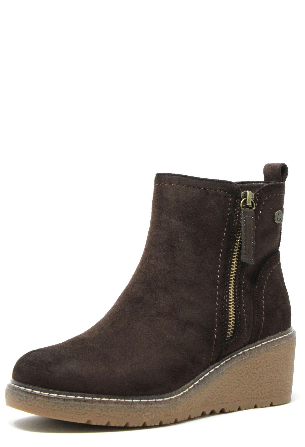 Faux Suede Wedge Boot