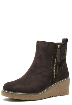 Faux Suede Wedge Boot