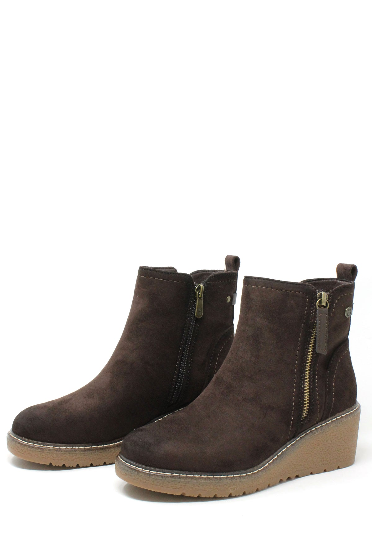 Faux Suede Wedge Boot