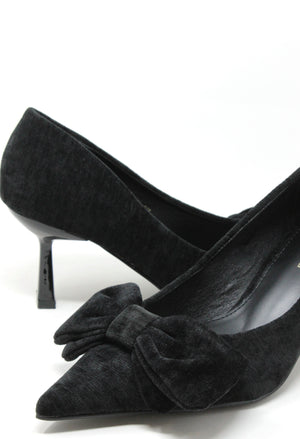 Velvet Touch Bow Heel
